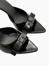Honorine Black Patent Leather Sandal with Bow -  | dBlank