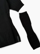 Black Ribbed Sweater With Removable Sleeves -  | dBlank