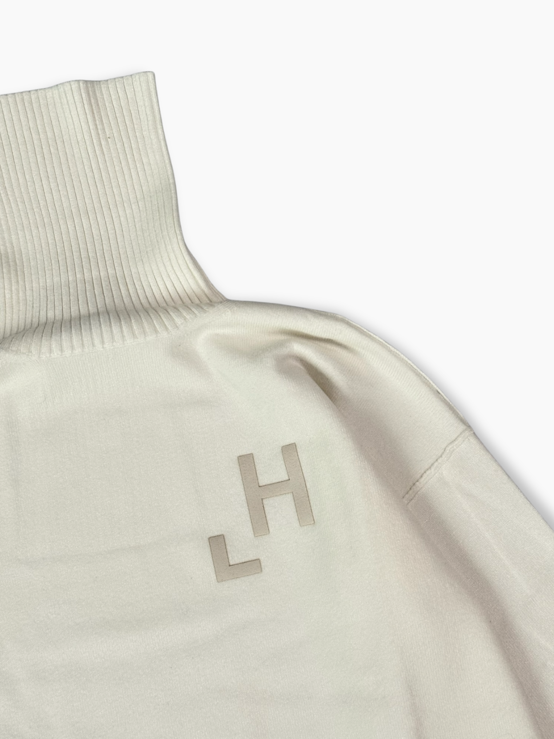Maglia Dolcevita Bianco Con Stampa Flock
