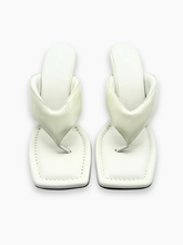 White Leather Sandals with Sculptural Wedge -  | dBlank