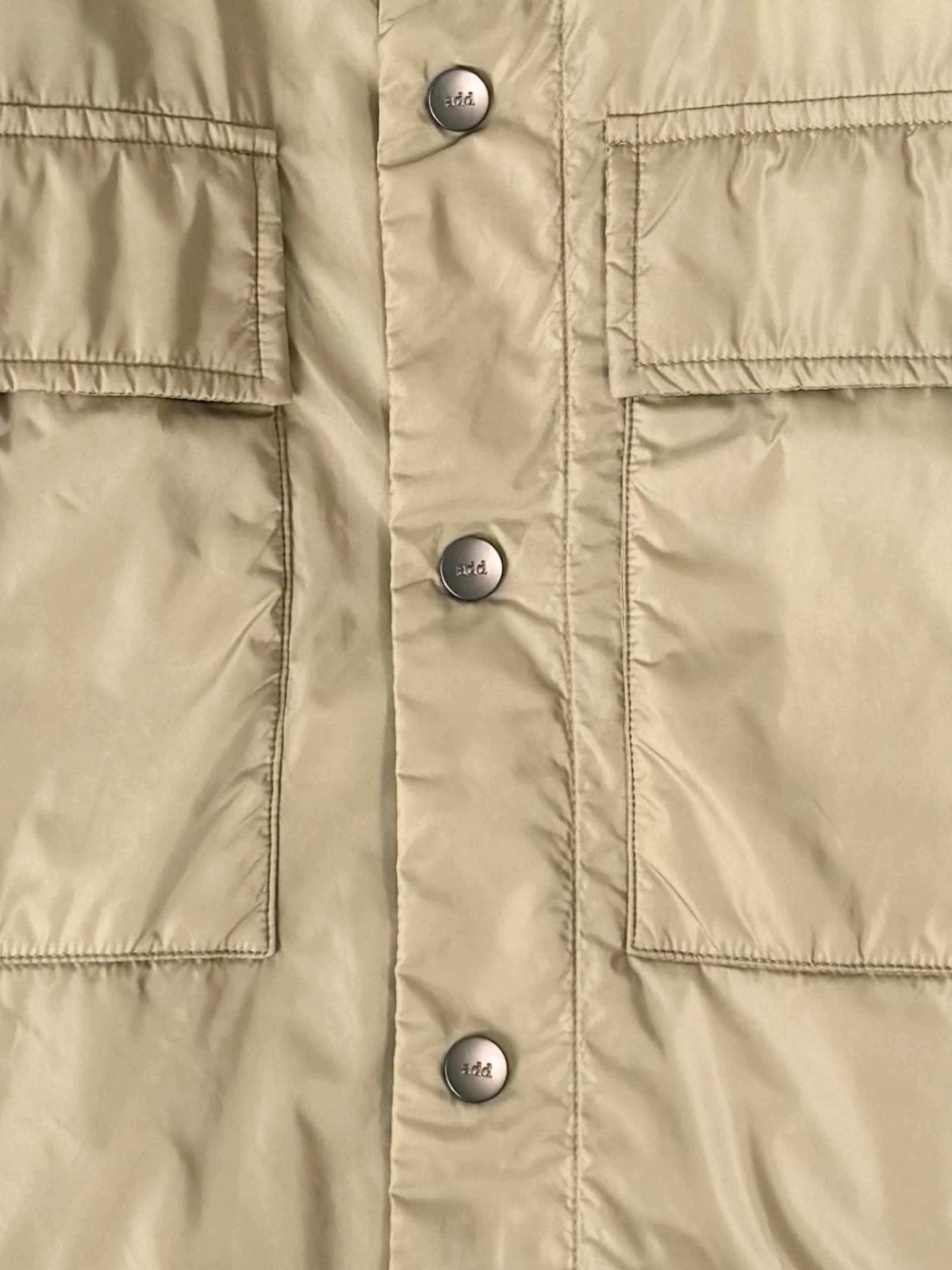 Camicia Imbottita Beige Con Tasche Frontali
