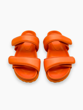 Orange Leather Sandals With Double Strap -  | dBlank