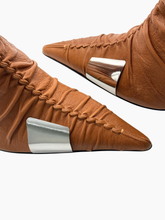 Stivali Alti In Pelle Marrone Con Punta Metallica -  | dBlank