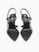 Black Sandals With Straps and Sculptural Heel -  | dBlank