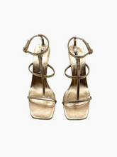 Le Gladiateur Gold Laminated Sandals -  | dBlank