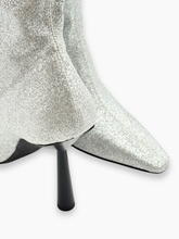 Silver Glitter Stiletto Heel High Boots -  | dBlank