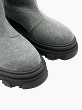 Stivali Grigi In Denim Con Suola Chunky -  | dBlank