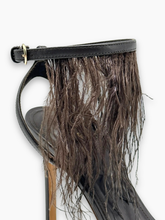 Brown Feather Fringe Leather Sandals -  | dBlank