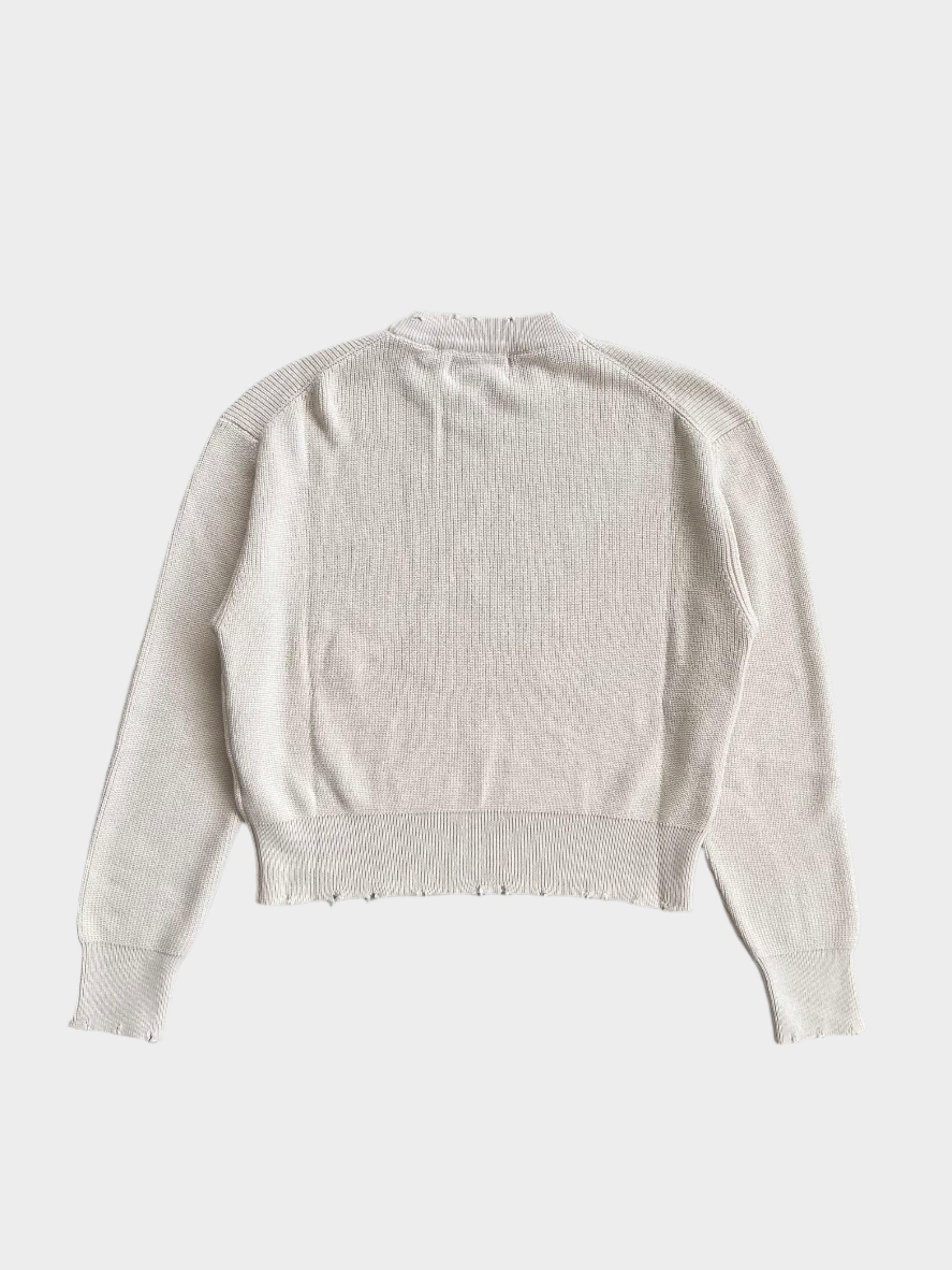 Cropped Distressed Crewneck