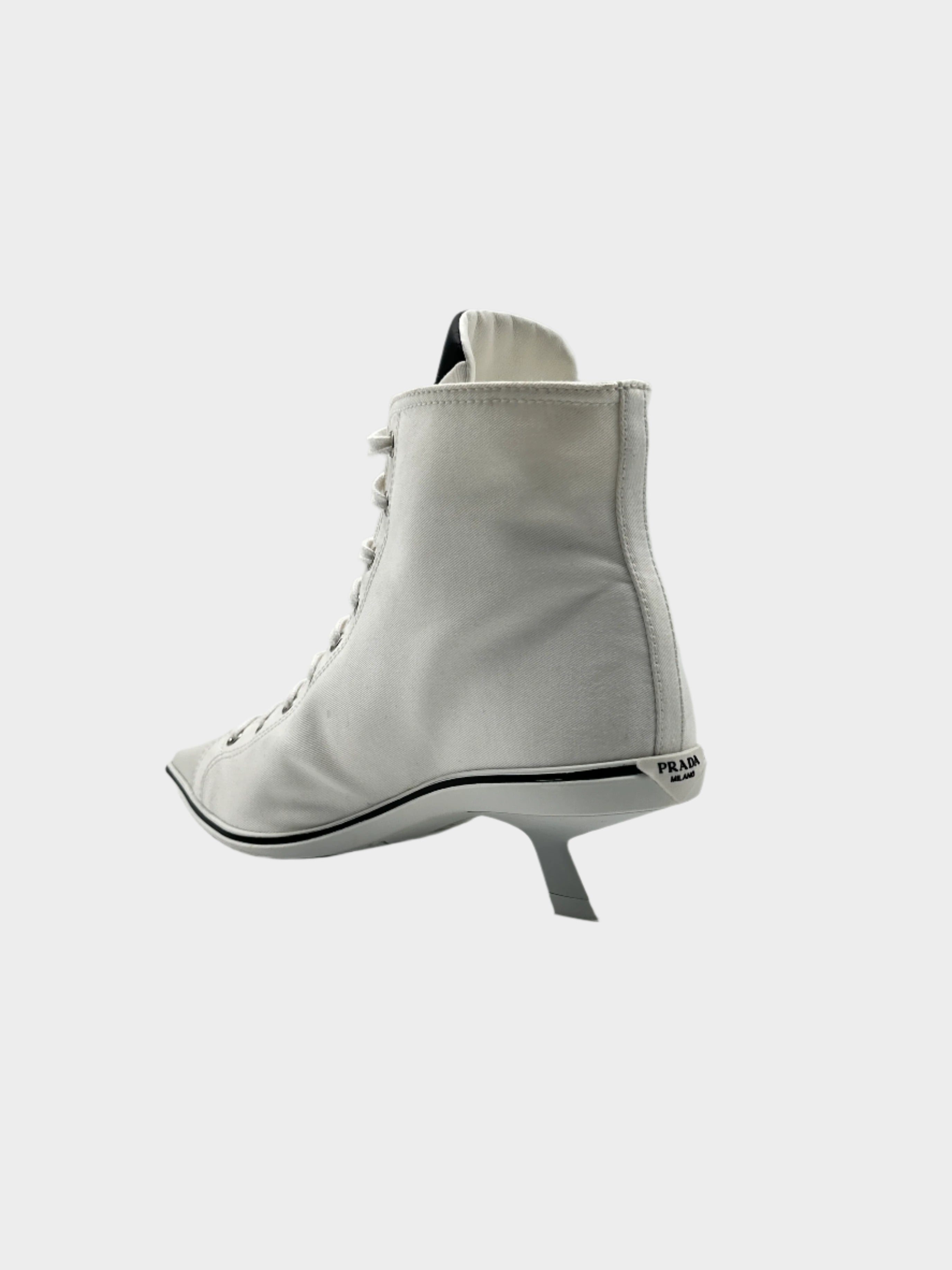 Canvas Ankle Boot With Heel