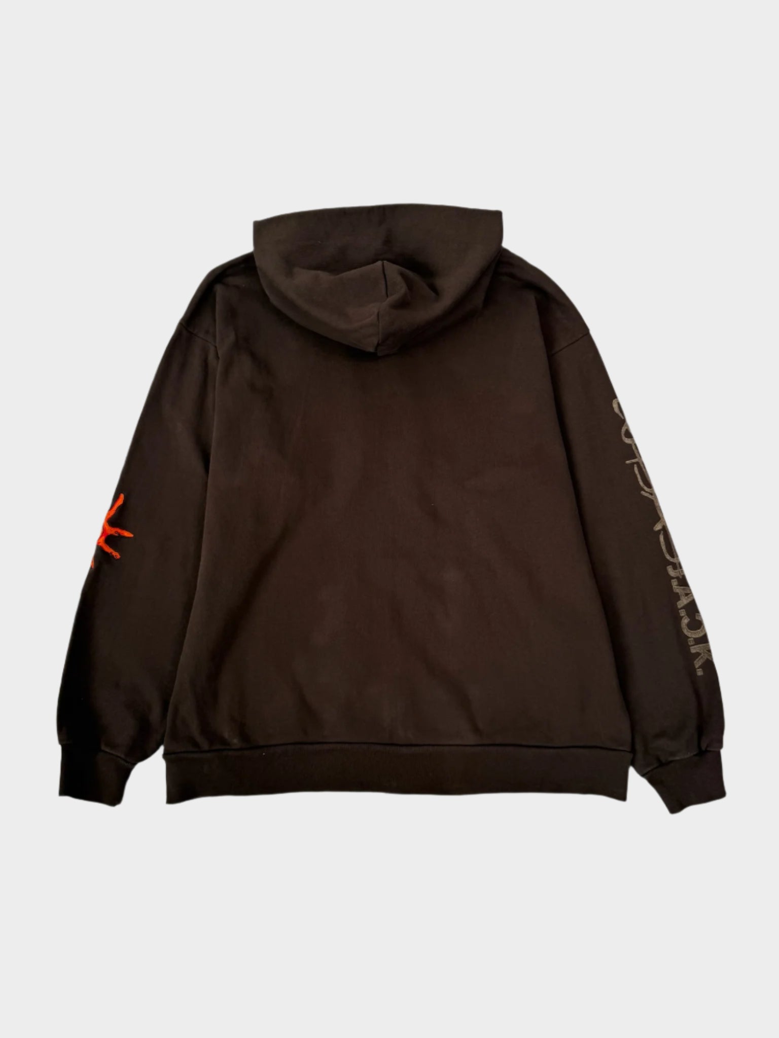 Felpa Con Cappuccio Travis Scott Reverse Dog Zip Up Marrone
