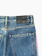 Blue Flared Jeans with Pink and Blue Stripes -  | dBlank