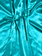 Emerald Green Satin Dress with Belt -  | dBlank