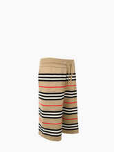 Bermuda In Lana Merino A Righe Beige - Beige | Qlhype