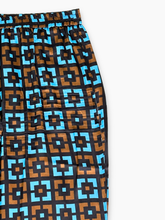 Pantaloni Geometrici Marroni Azzurri - Multicolore | Qlhype