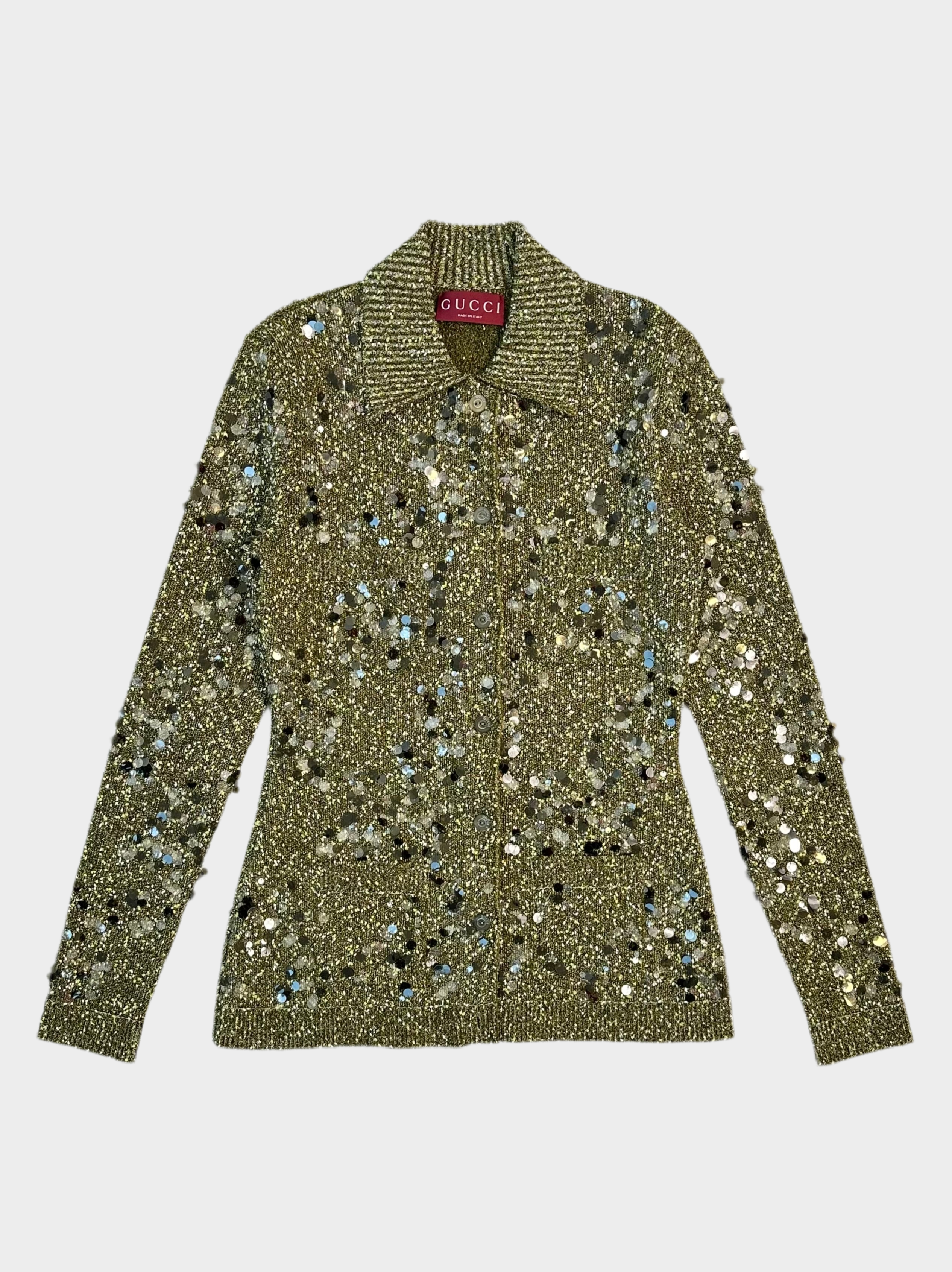 Knitted Paillettes Shirt