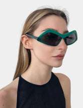 Green Acetate Rectangular Sunglasses -  | dBlank