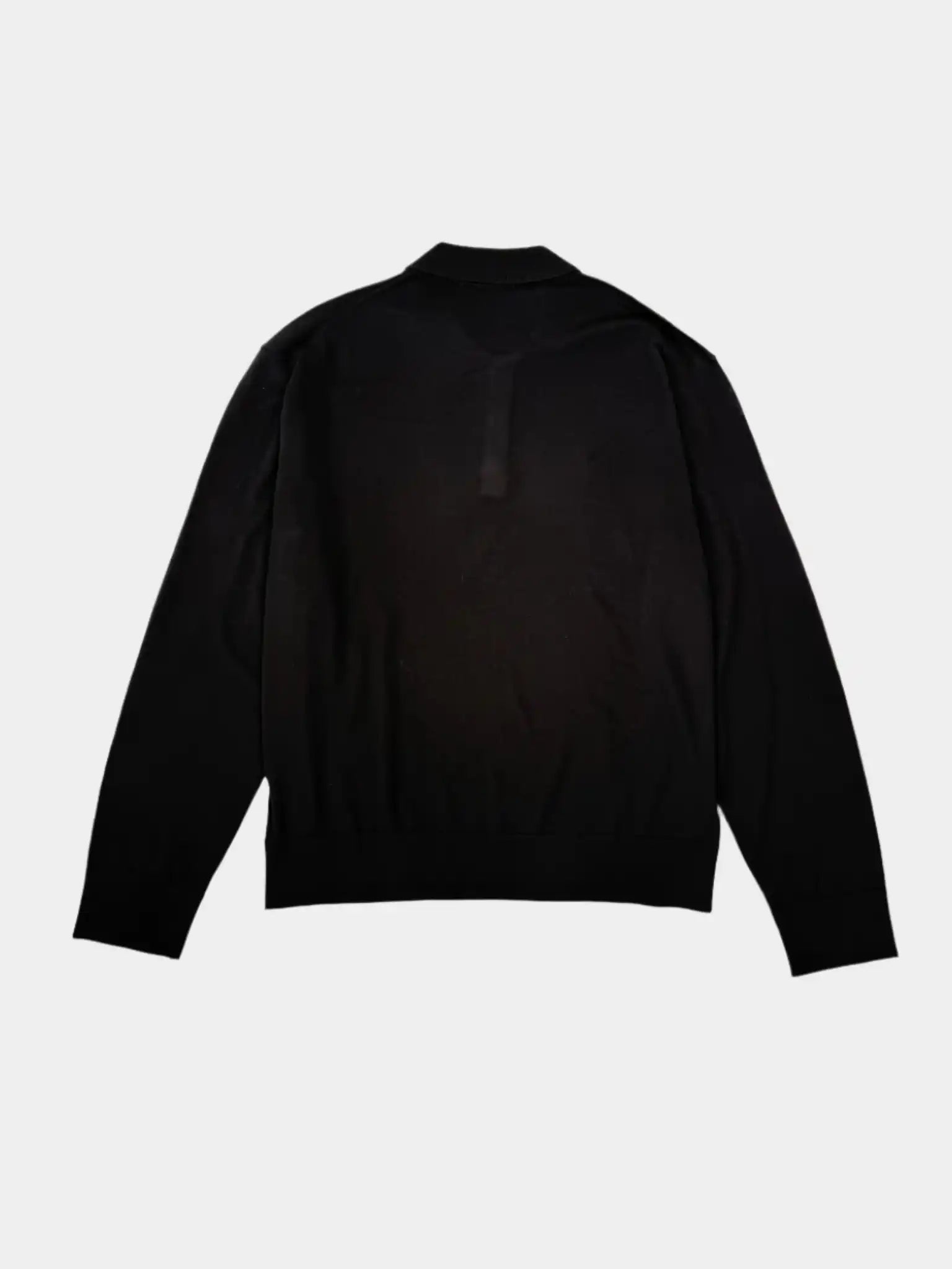 Black Lightweight Knit Polo Shirt