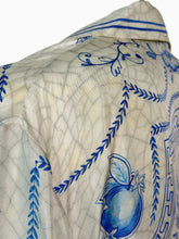 Camicia Bianca Stampa Blu - Beige | Qlhype