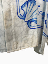 Camicia Bianca Stampa Blu - Beige | Qlhype