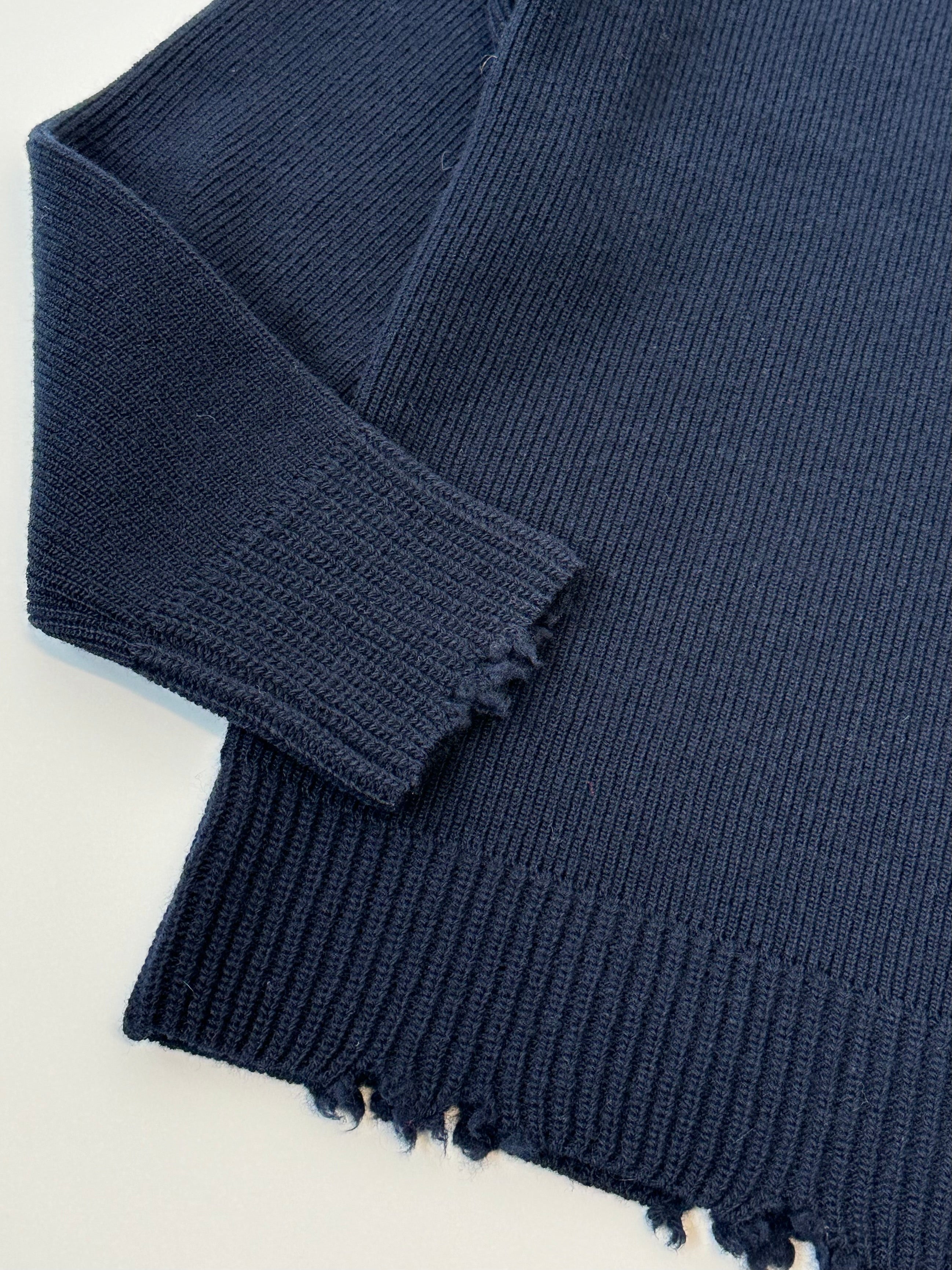 Dark Blue Distressed Jumper