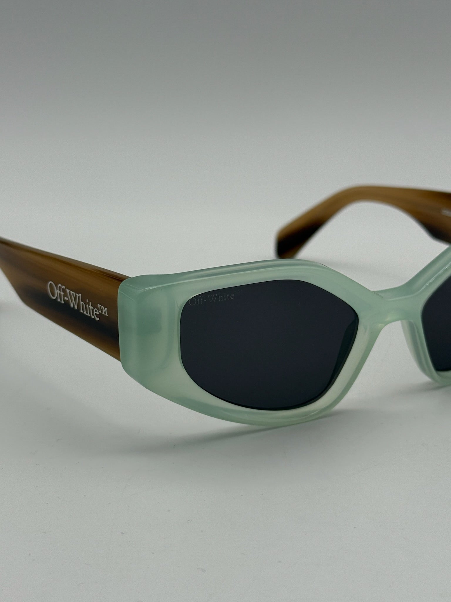 Memphis Sunglasses Aqua Green and Dark Grey Lenses