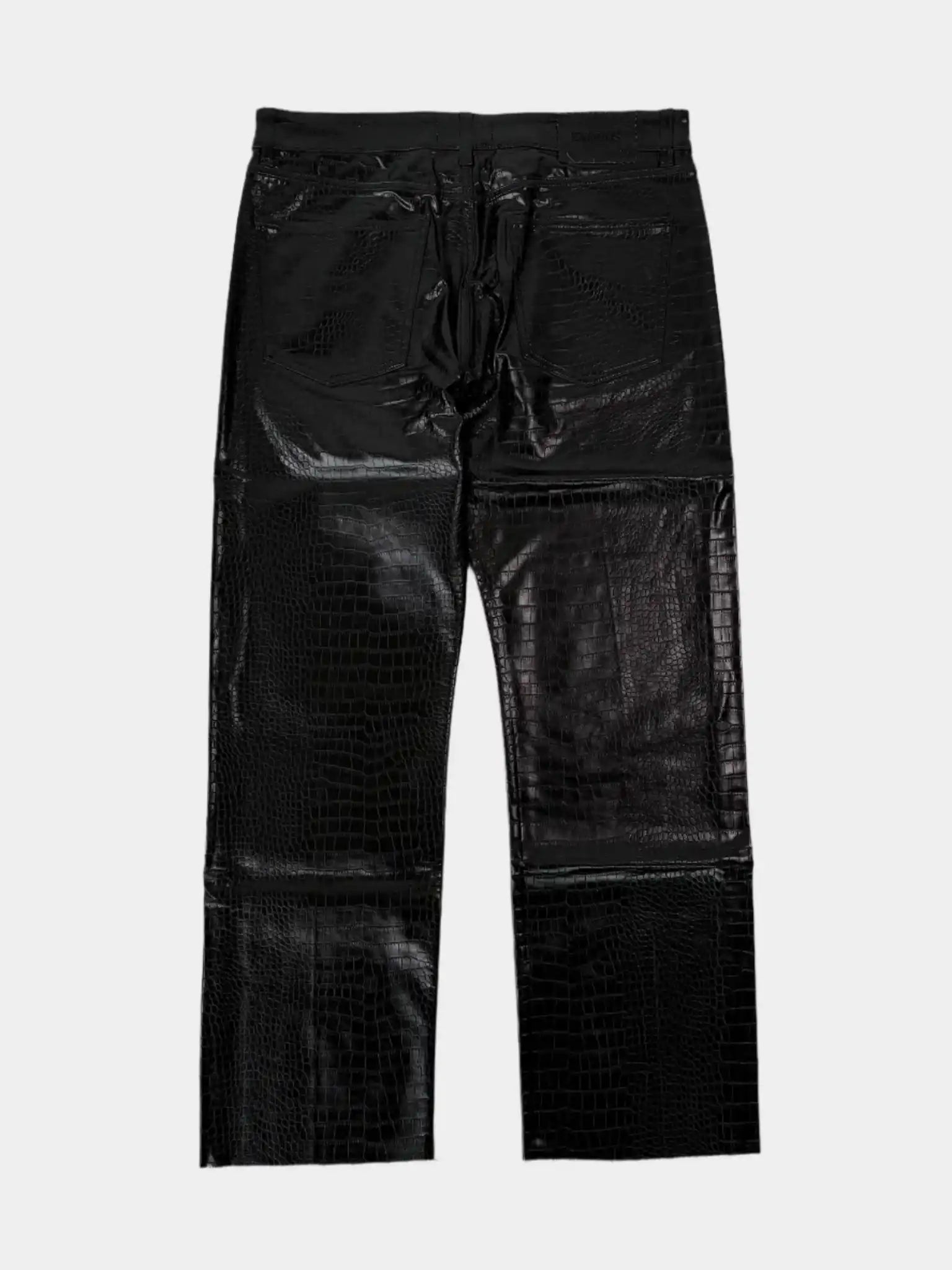 Pantaloni Neri Effetto Coccodrillo
