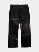 Black Crocodile Effect Pants -  | dBlank