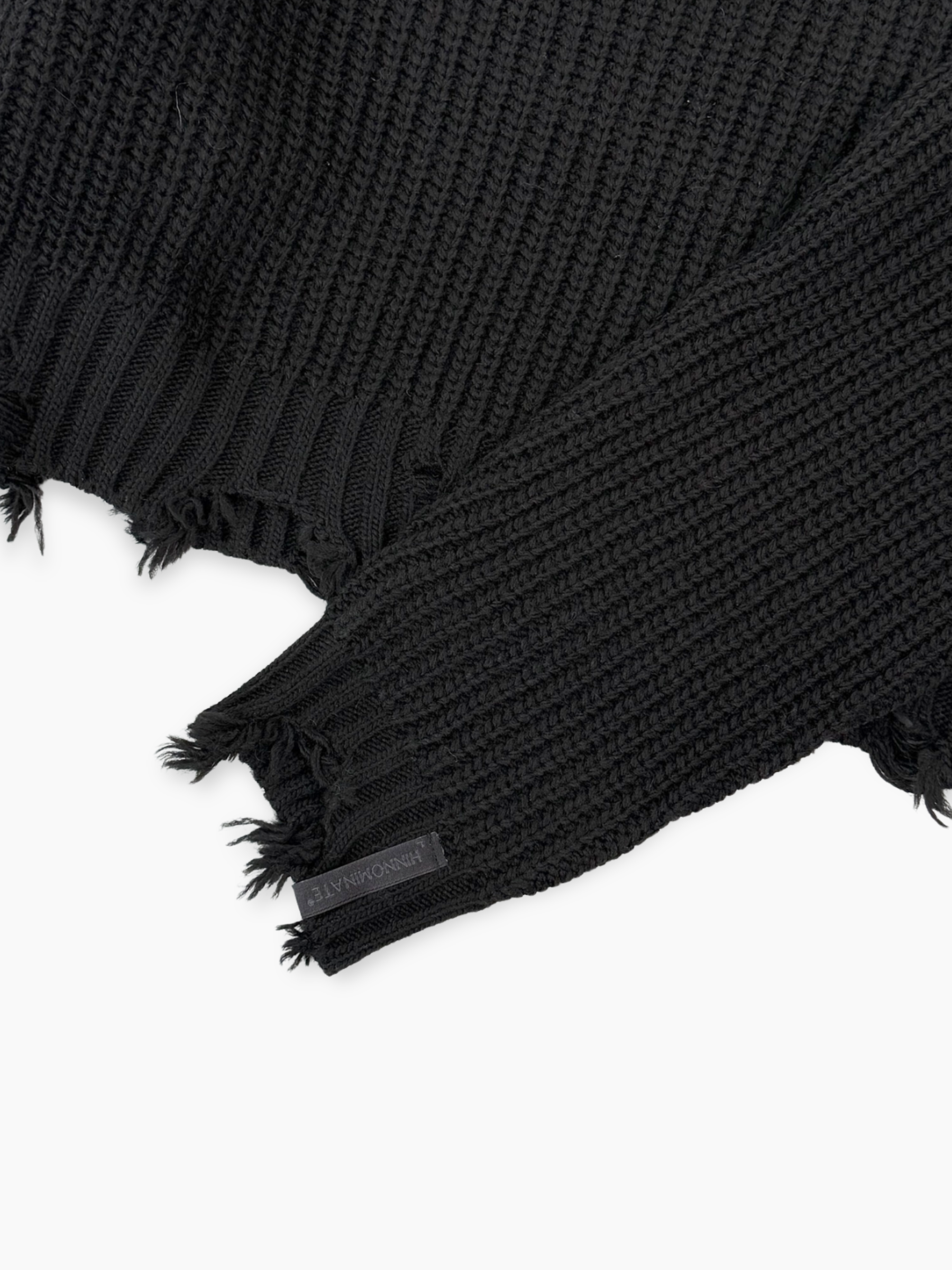 Maglia Nera In Maglia Effetto Destroyed