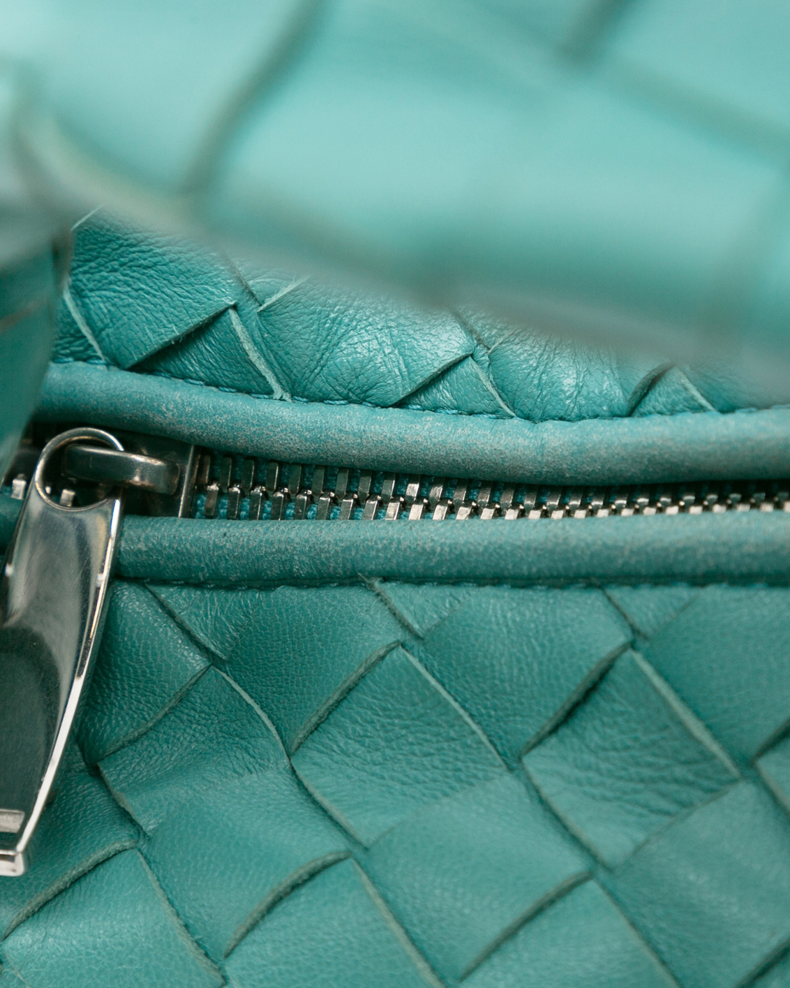 Borsa Jodie Mini In Pelle Intrecciata Verde Acqua