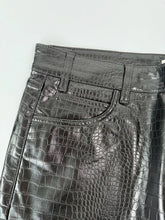 Black Crocodile Effect Pants -  | dBlank