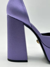 Lilac Satin Pumps With Platform And Jewel Strap -  | dBlank