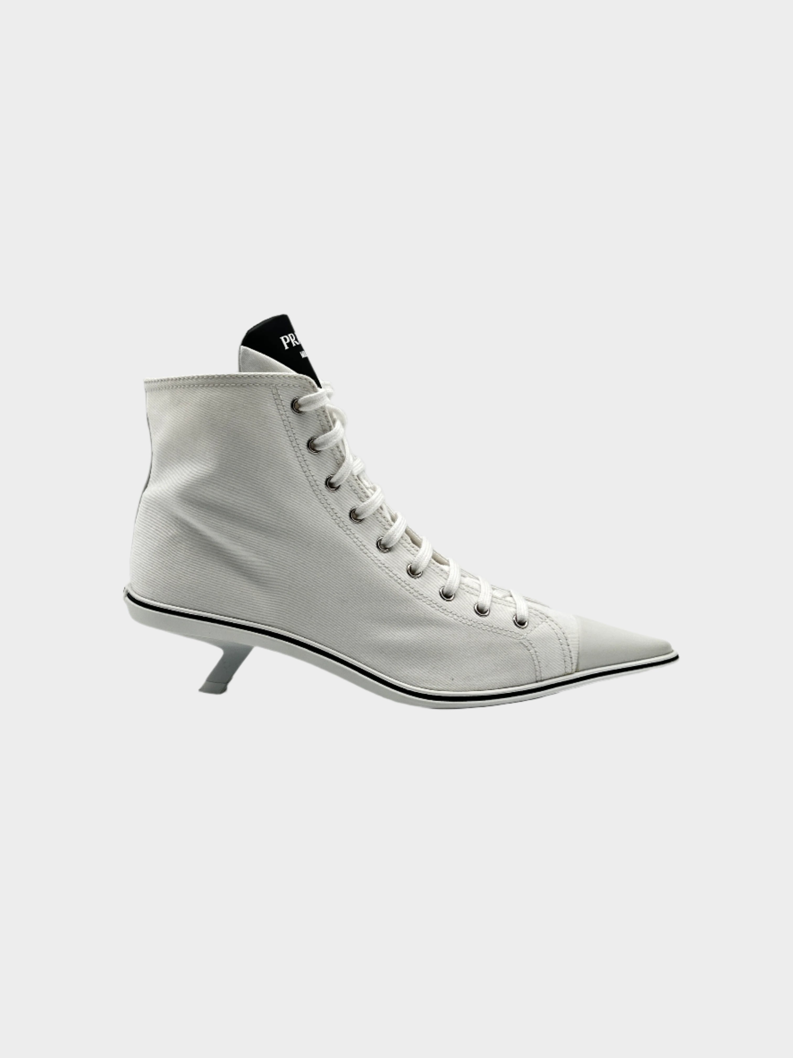 Canvas Ankle Boot With Heel