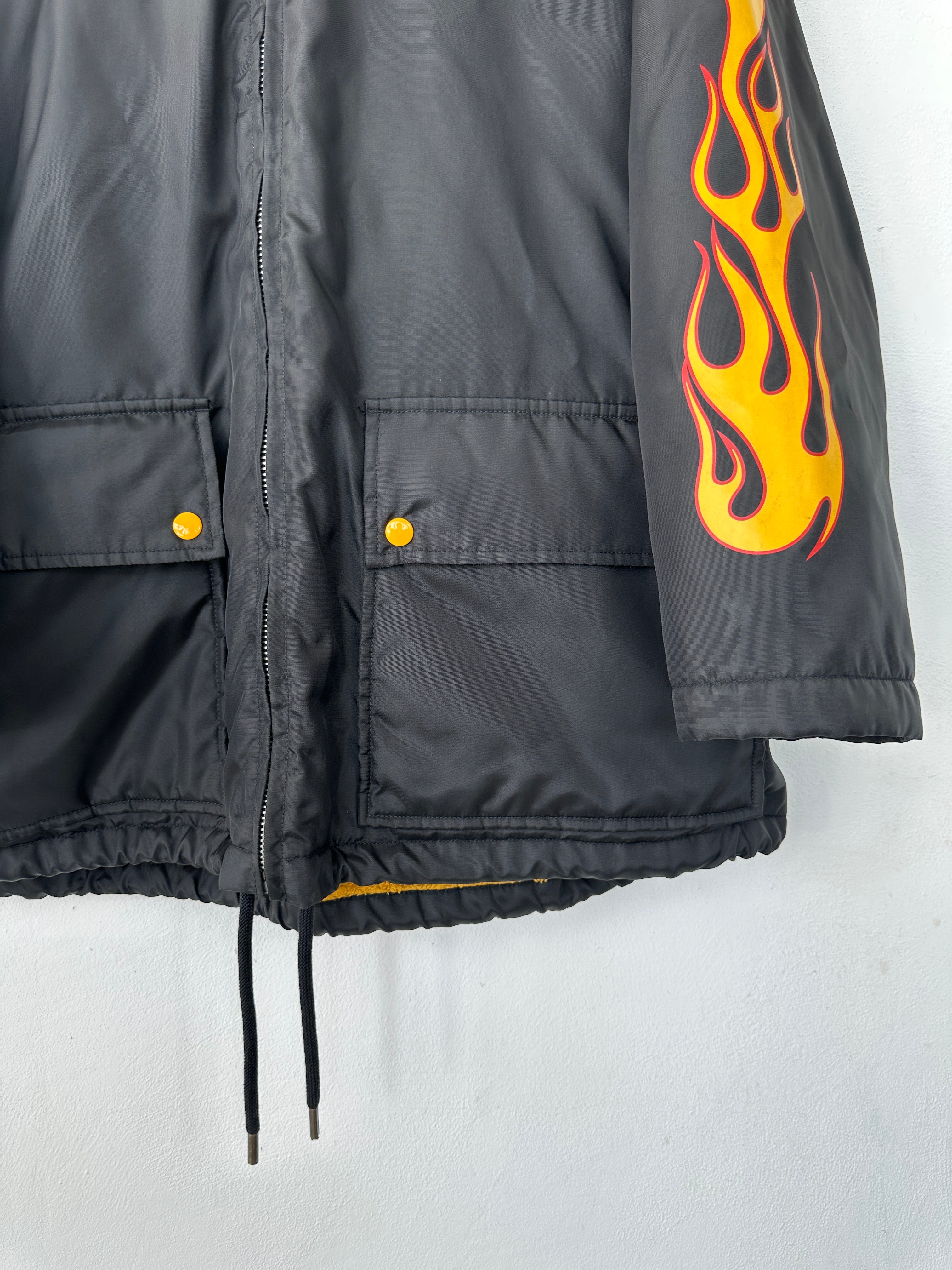 Padded Jacket With Flames