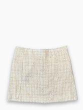 White Tweed Mini Skirt -  | Qlhype