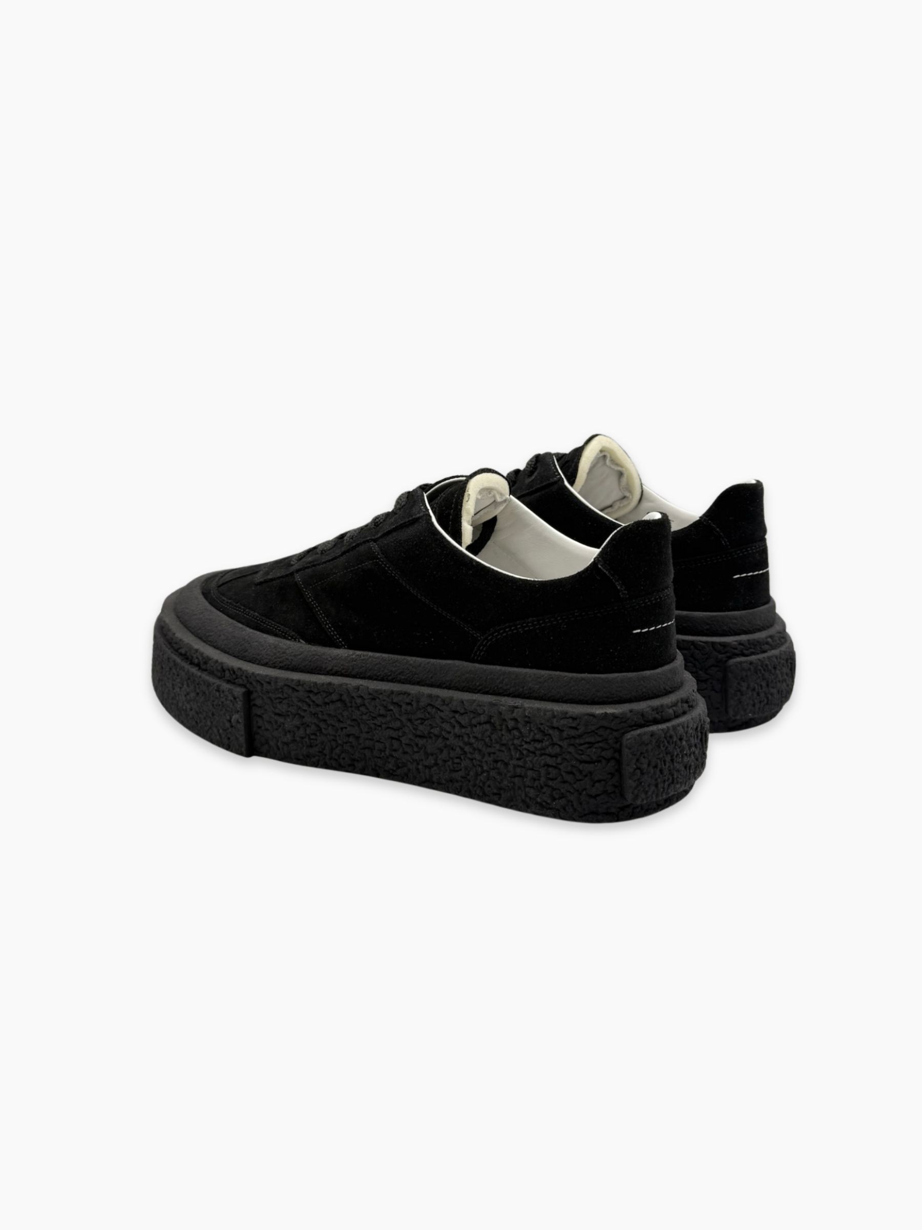 Sneakers Nere In Pelle Scamosciata