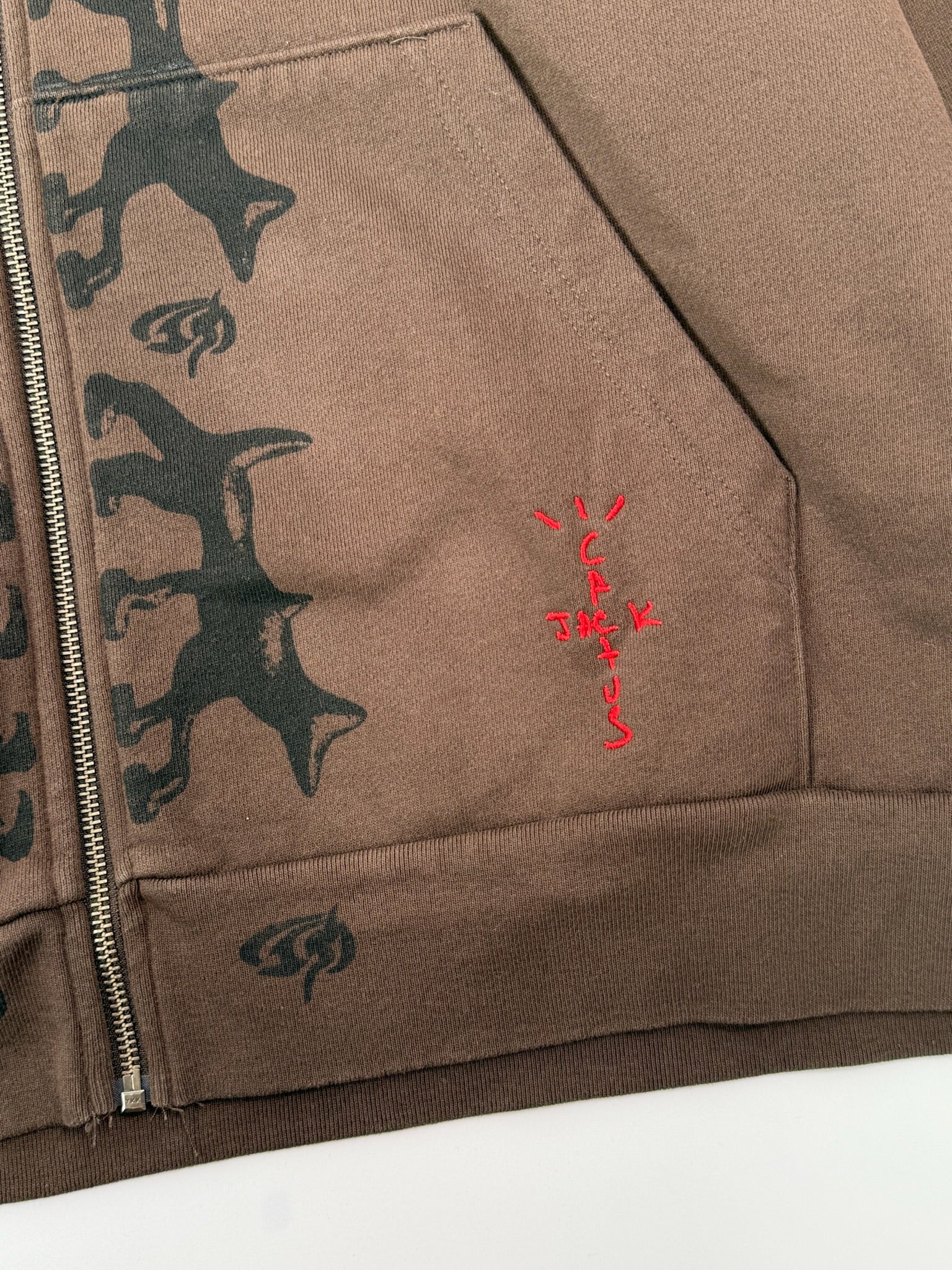Felpa Con Cappuccio Travis Scott Reverse Dog Zip Up Marrone