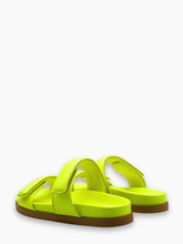 Fluorescent Yellow Sandals With Double Padded Strap -  | Qlhype