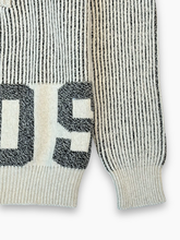 Ribbed Low Logo Half Zip Sweater - Bianco | Qlhype