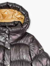 Shiny Black Down Jacket With Hood -  | dBlank