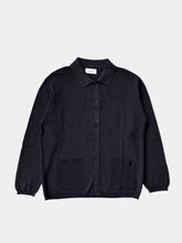 Mesh Polo Cardigan - Black | dBlank