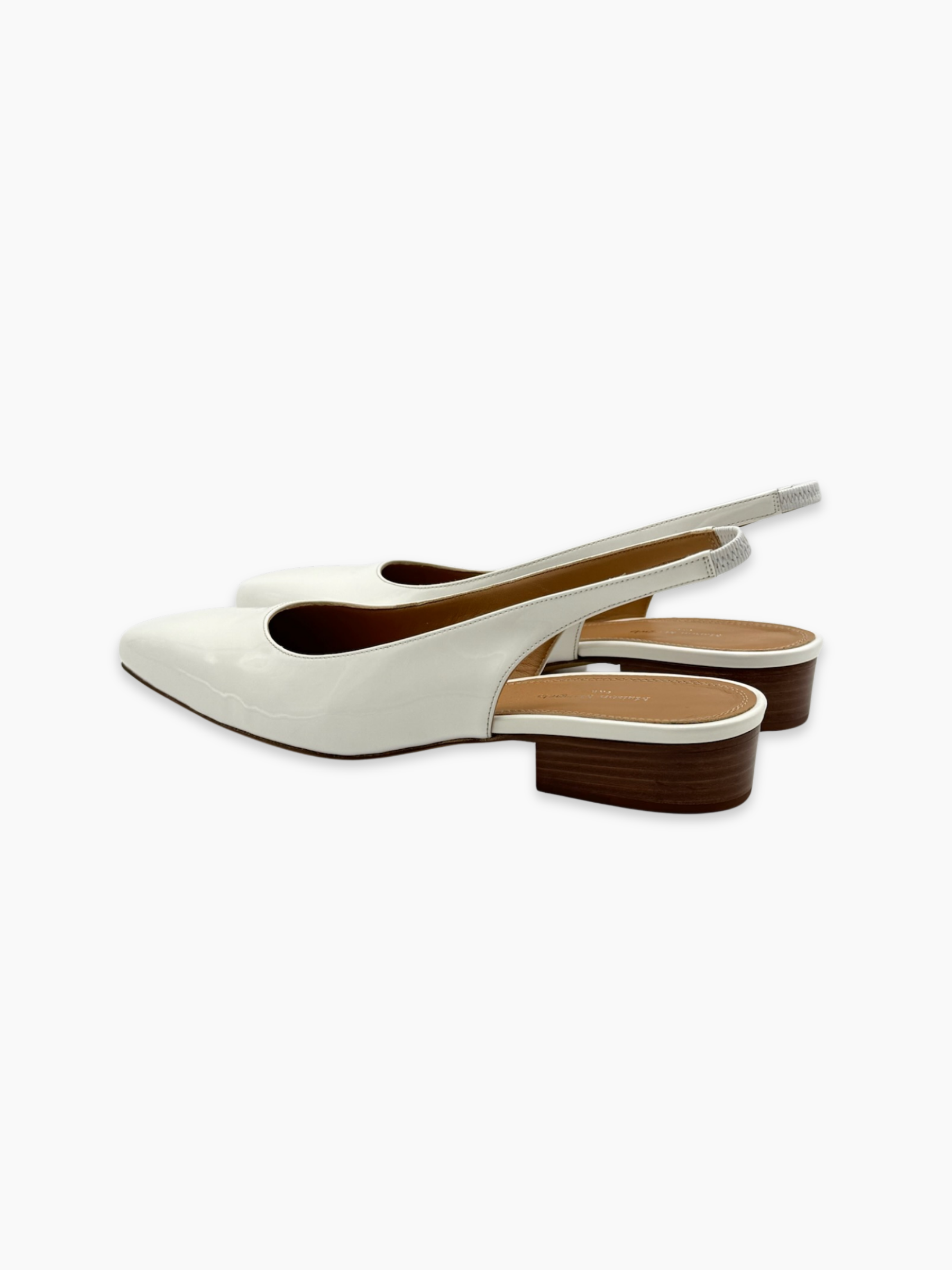 Slingback Bianche In Vernice