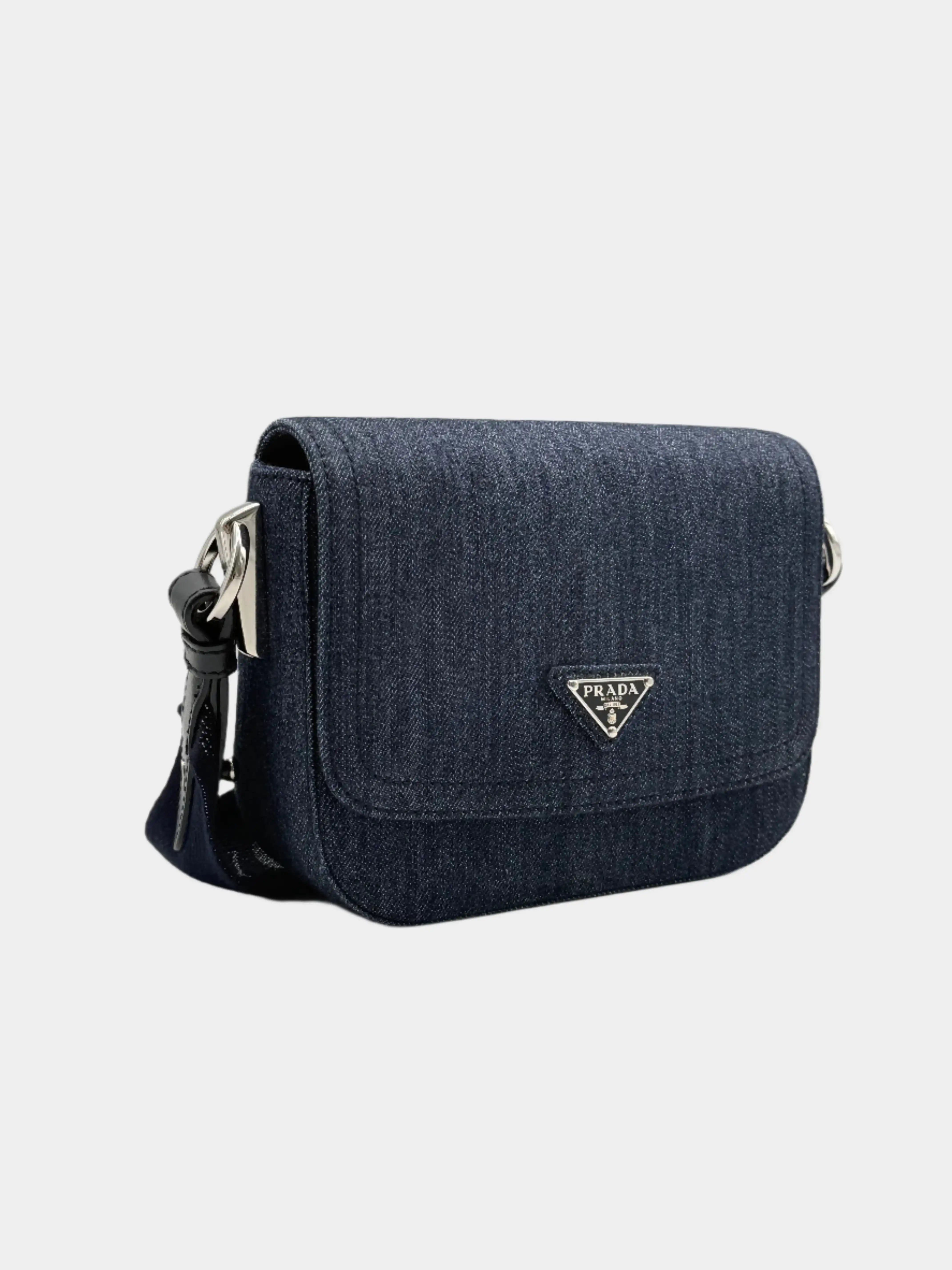 Borsa A Tracolla In Denim Blu