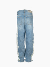 Pantaloni Ripped Wide Laser Denim - Blu | Qlhype