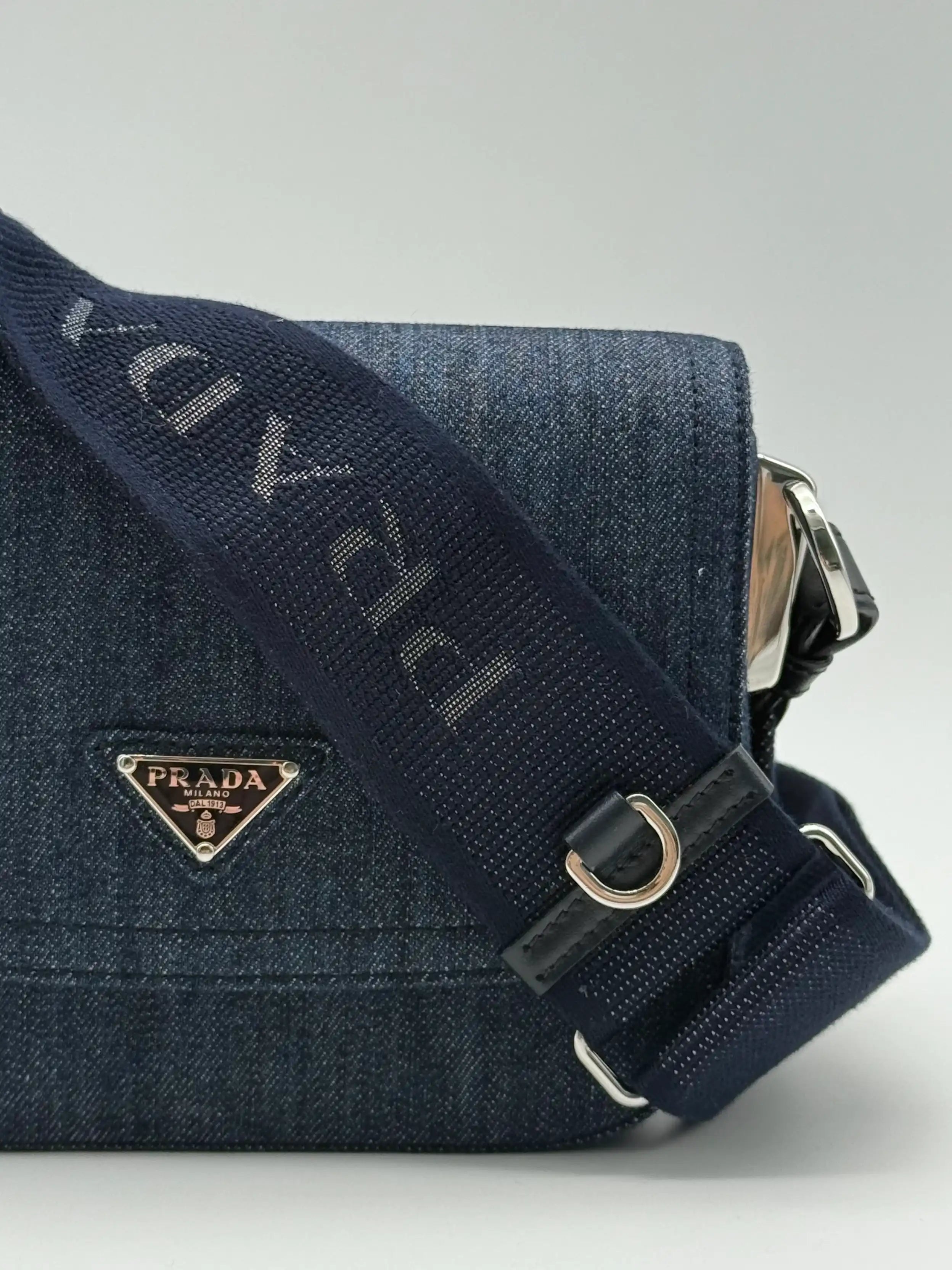 Borsa A Tracolla In Denim Blu