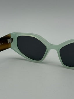 Memphis Sunglasses Aqua Green and Dark Grey Lenses