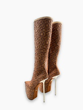 Stivali Pole Monogram Rafia Boots - Marrone | Qlhype
