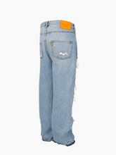 Jeans Azzurri Destroyed Con Strappi E Fondo Sfrangiato -  | Qlhype