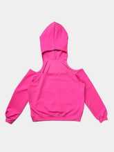 Fuchsia Cut Out Hoodie -  | dBlank