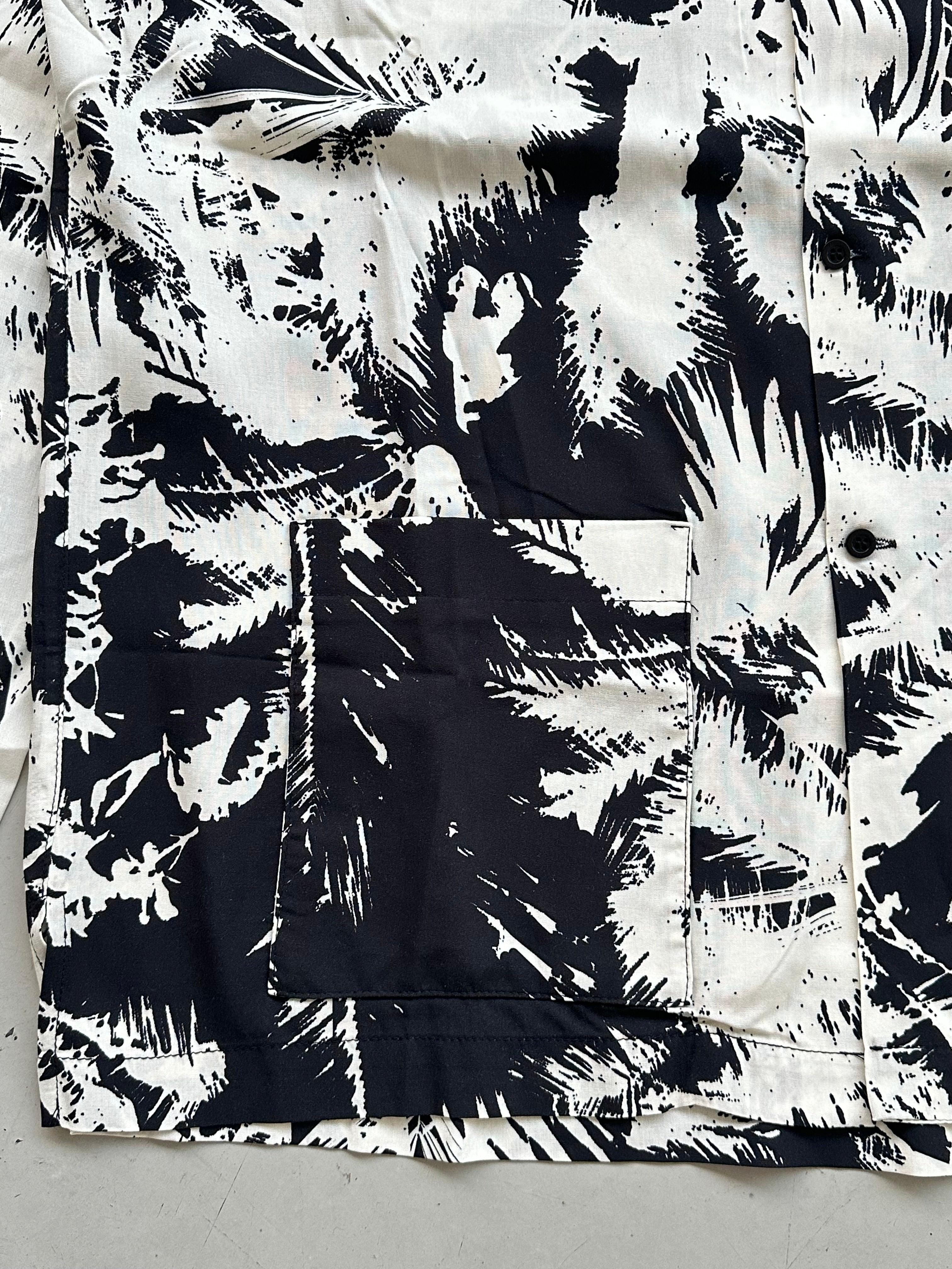 Palm Print Shirt With Pockets